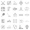 Professional icons set, outline style