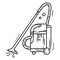 Professional industrial vacuum cleaner, linear doodle icon