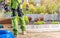 Professional Landscaping Worker with Irrigation System Elements in His Hands