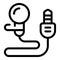 Professional lapel microphone icon outline vector. Broadcasting sound system