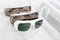 Professional laser safety eye goggles. Science safety equipment. Medical Surgeon face protection kit for Medical Worker