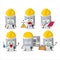 Professional Lineman glue stick cartoon character with tools