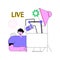 Professional livestream abstract concept vector illustration.