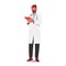 Professional Male Doctor Character Holding Clipboard, Ready To Assess And Record Medical Information Vector Illustration