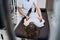 Professional manual therapist treats incorrect posture of girl lying on massage bed. Physiotherapist