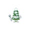 Professional Mechanic christmas tree snow mascot cartoon character style