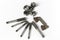 Professional mechanical hand tool set . Tap and die nuts for metal work.