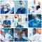 Professional medical doctors working in hospital office, Portrait of young and confident physicians. Set of different