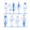 Professional medical staff character group set, medical concept