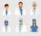 Professional medicine team concept. Medical staff icon set