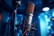 Professional microphone in recording studio, close-up. Professional studio equipment - Ai Generated