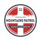 Professional mountains patrol vintage label