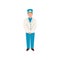Professional Nurse or Doctor Character, Worker of Medical Clinic or Hospital in Uniform Vector Illustration