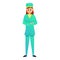 Professional nurse icon, cartoon style