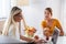 Professional nutritionist meeting a patient in the office. young smiling female nutritionist in the consultation room.