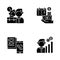 Professional occupation black glyph icons set on white space