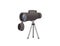 Professional optical device black monocular on monocular on a tripod vector illustration isolated on white background