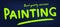 Professional Painting Services Logo. Freehand brush strokes on dark ink background.