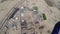 Professional parachute jumper parachuting above arizona. Landscape. Scenery.