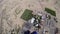 Professional parachute jumper parachuting above arizona. Scenery. Horizon.