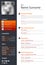 Professional personal resume cv in orange dark and white design