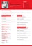 Professional personal resume cv in red simple design template