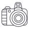 Professional photo camera vector line icon, sign, illustration on background, editable strokes