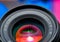 Professional photo lens closeup
