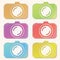Professional photocamera cut out color icons set on paper background