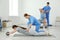 Professional physiotherapists working with patients