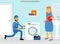 Professional Plumber in Blue Uniform Fixing Sanitary Ware Vector Illustration