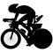 Professional racing cyclist, sport cyclist riding a racing bike, triathlon street sport Aero road bike in motion. Detailed vector