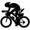 Professional racing cyclist, sport cyclist riding a racing bike, triathlon street sport Aero road bike in motion. Detailed vector