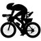 Professional racing cyclist, sport cyclist riding a racing bike, triathlon street sport Aero road bike in motion. Detailed vector