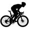 Professional racing cyclist, sport cyclist riding a racing bike, triathlon street sport Aero road bike in motion. Detailed vector