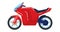 Professional racing motorcycle, reliable high-speed vehicle for road racing, cartoon vector illustration, isolated on