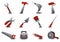 Professional repairing tools icons