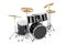 Professional Rock Black Drum Kit. 3d Rendering