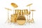 Professional Rock Golden Drum Kit. 3d Rendering