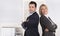 Professional senior and junior business team in portrait in the