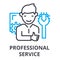 Professional service thin line icon, sign, symbol, illustation, linear concept, vector