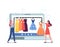 Professional Shopper Female Character and Personal Fashion Stylist Choose Stylish Clothes in Online Apparel Store