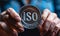 Professional Showcasing ISO Certification Emblem as a Commitment to International Standards of Quality and Compliance