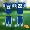 Professional sports uniform for American football. Isolated image.