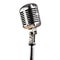 Professional stage microphone, isolated on transparent background.