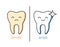 Professional teeth cleaning outline illustration