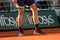 Professional tennis player Andrey Rublev of Russia wears Nike tennis shoes during his quarter-final match against Marin Cilic