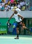 Professional tennis player  Dustin Brown of Germany in action during singles first round match of the Rio 2016 Olympic Games