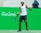 Professional tennis player  Dustin Brown of Germany in action during singles first round match of the Rio 2016 Olympic Games