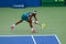 Professional tennis player Frances Tiafoe in a competitive US Open match